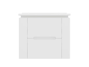 Meuble vasque mural salle de bain blanc 61 cm avec lavabo intégré, led radar et 2 tiroirs silencieux