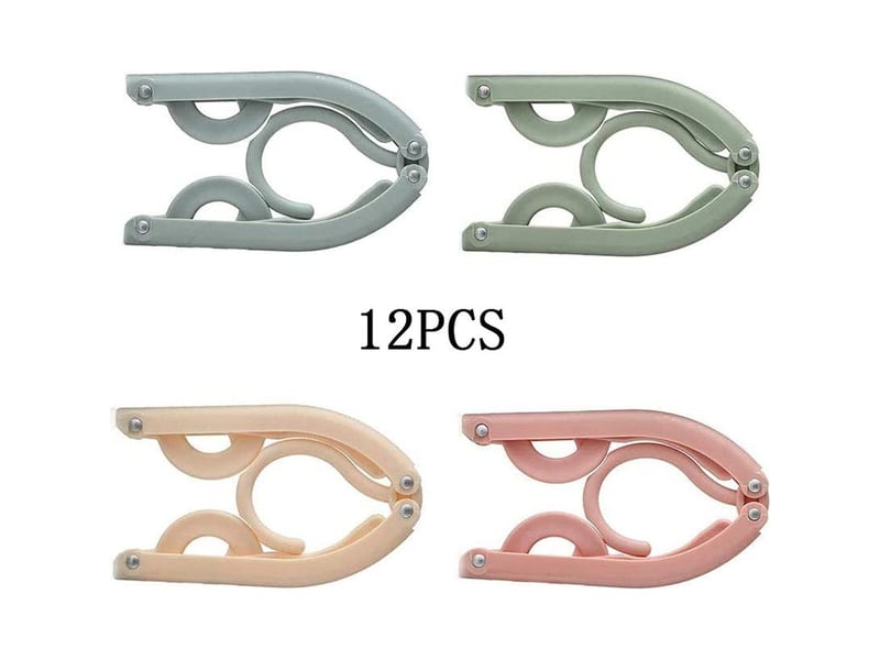  Lot de 12 cintres de voyage portables en plastique - cintres pliables, légers et antidérapants, parfaits pour le camping et le gain de place à la maison  - Conforama B