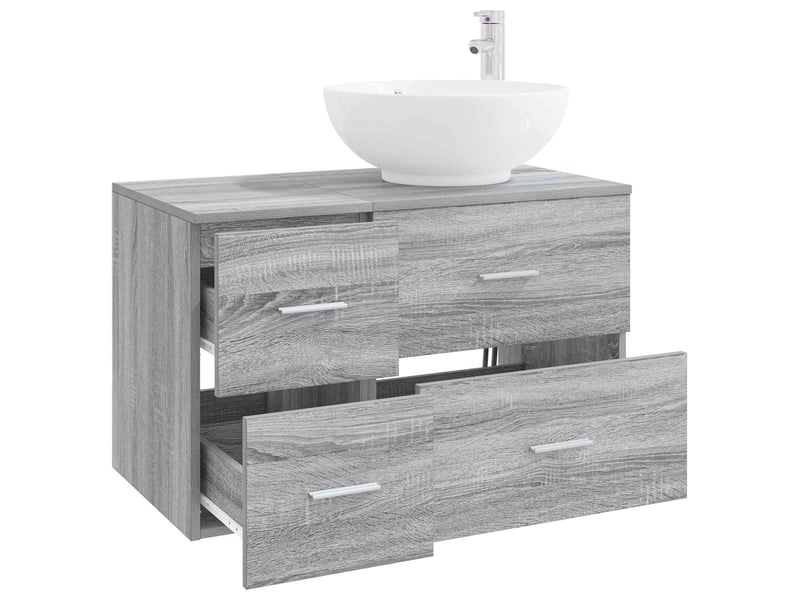 Ensemble de mobilier de salle de bain 2 pc sonoma gris cf64188 - Conforama C