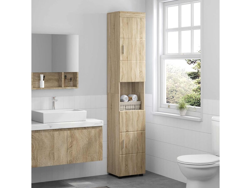 Ensemble d'armoire de salle de bain tulum chêne sonoma cf62983 - Conforama D