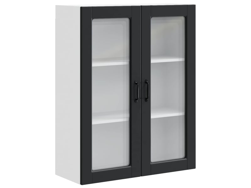  Meuble mural de cuisine, cabinet en verre mural noir 80x31x100cm shl8567  - Conforama A