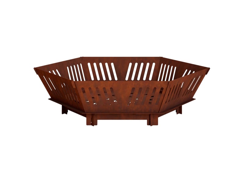  Brasero exterieur, foyer camping foyer de cheminée rouillé 80x80x23 cm acier patiné  - Conforama A