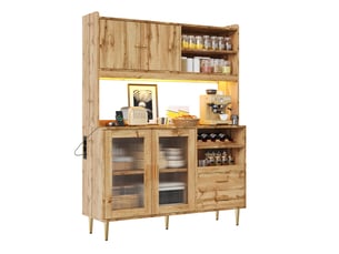 Buffet 4 porte(s)  2 tiroir(s) <strong></strong> <strong></strong> - 130 cm coloris naturel 