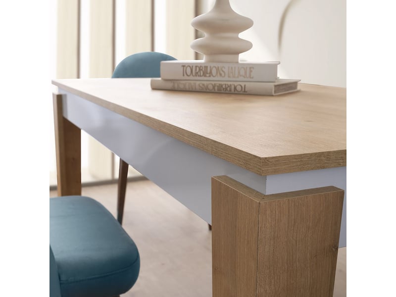  Table de salle à manger rectangulaire moderne 140x80 cm asos  - Conforama D