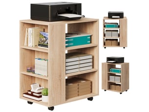 Support d'imprimante multifonctionnel, étagère, meuble de rangement, marron clair