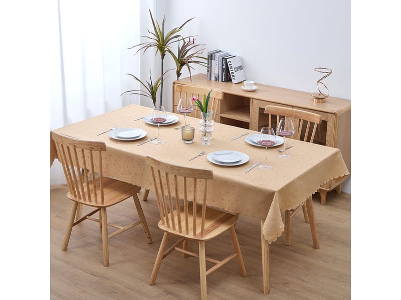 Nappe de table - 130x160 cm - nappe imperméable effet lotus et anti-taches - beige - Conforama B