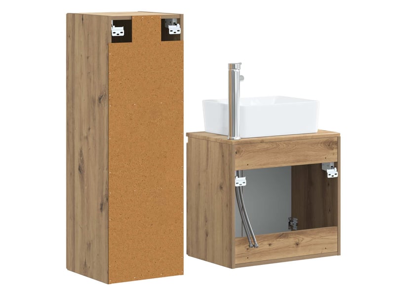 Ensemble de mobilier de salle de bain 2 pcs chêne artisanal shl3034 - Conforama E