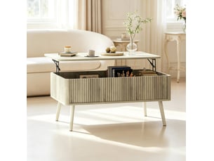 Table basse rectangulaire coloris bois clair <strong>CHICFURN</strong> <strong></strong> - 56 cmx91 cm