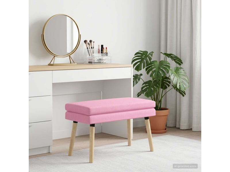  Banc chambre, bout de lit à double couche rose 80x40x47 cm tissu  - Conforama C