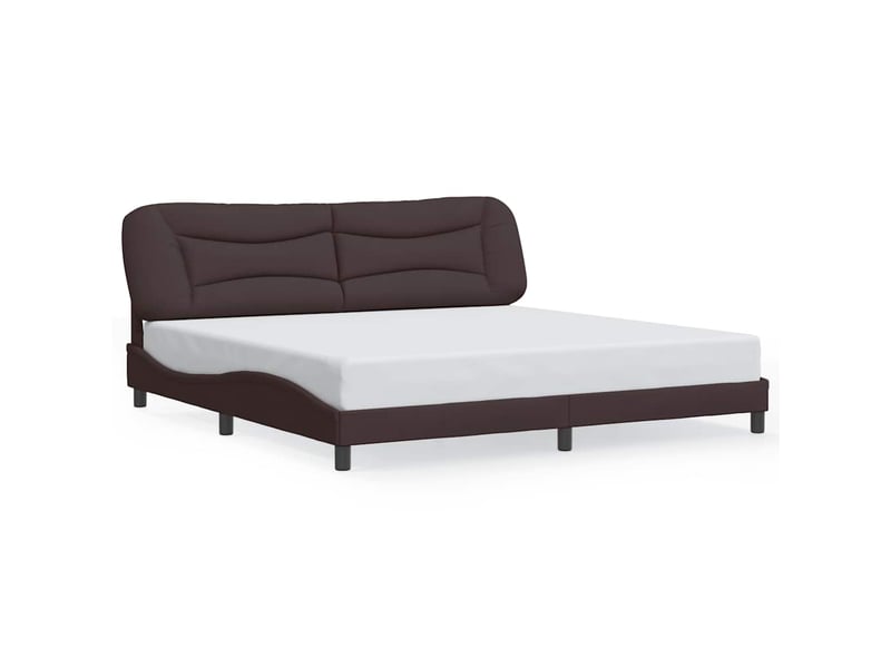  Lit double- lit adulte -  cadre de lit sans matelas hvar marron foncé 200x200 cm tissu  - Conforama A