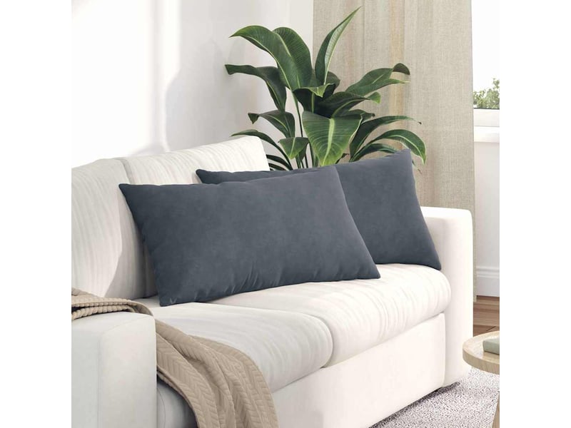 Lot de 2 coussins de canapé, coussins décoratifs gris foncé 80 x 40 cm cf59098  - Conforama B