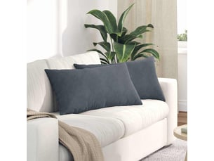 Lot de 2 coussins de canapé, coussins décoratifs gris foncé 80 x 40 cm cf59098