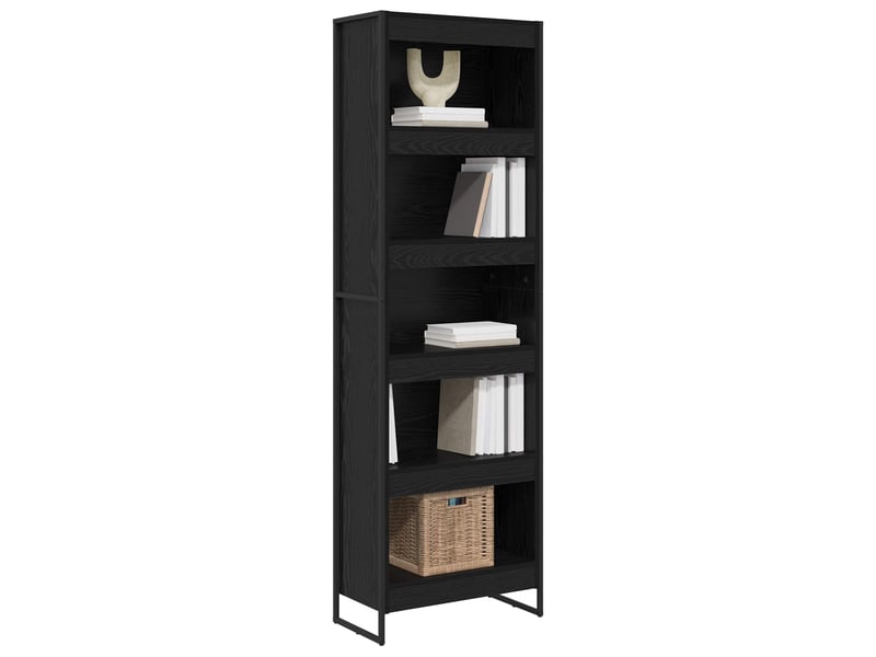  Bibliothèque, armoire à livres 60 x 30 x 189,5 cm bois d'ingénierie chêne noir  - Conforama C