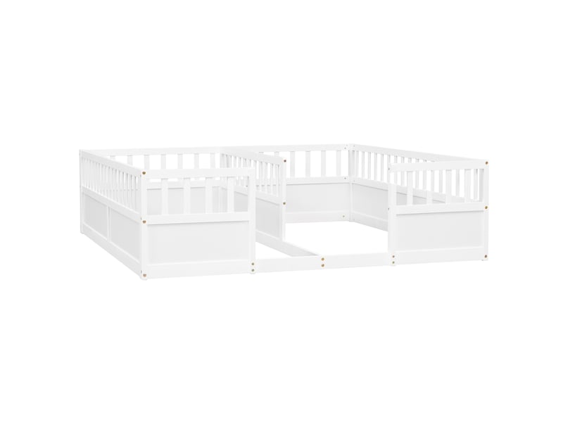 Lit enfant double au sol 2 x 90 x 200 cm avec barrières evryae - Conforama E