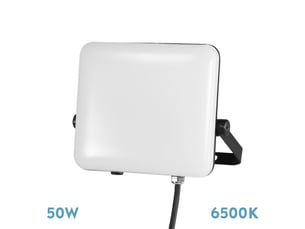 Fabrilamp destello projecteur led extérieur 50 w, 4 500 lm, 6500 k, ip65, blanc et noir
