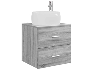 Vanité de lavabo mural, meuble de rangement sonoma gris 49.5x44.5x66 cm shl3962