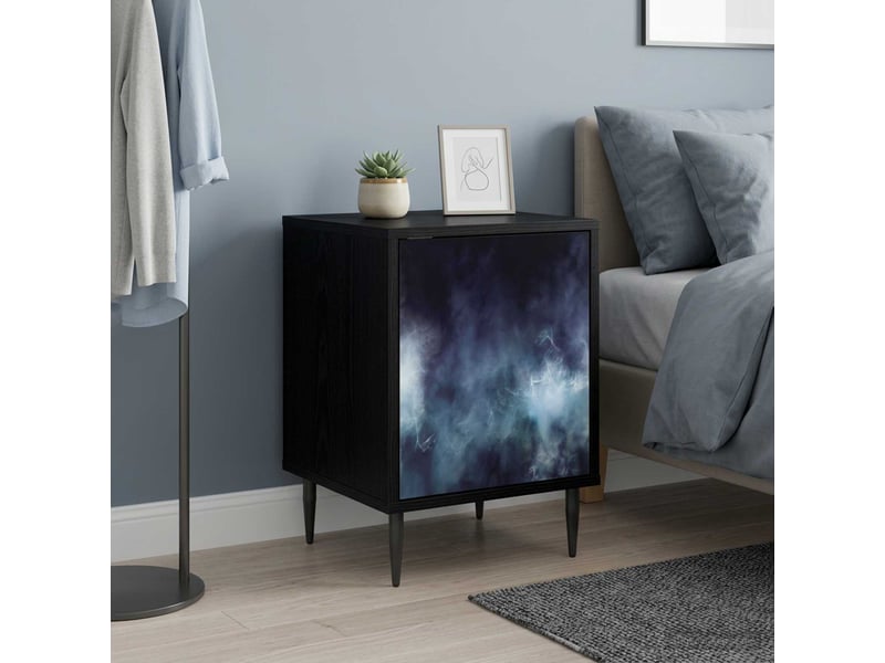  Table de chevet - cabinet de chevet - table de nuit raalte 2 pc chêne noir 36 x 33 x 51 cm  - Conforama C