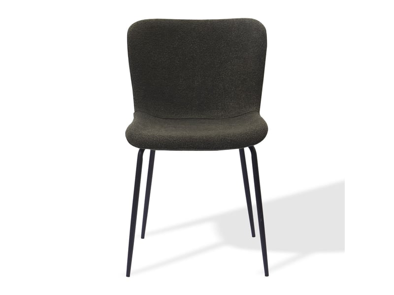  Lot de chaises 2 pièces chaise de salle à manger haute ronde revêtement en tissu pieds en métal  - Conforama B