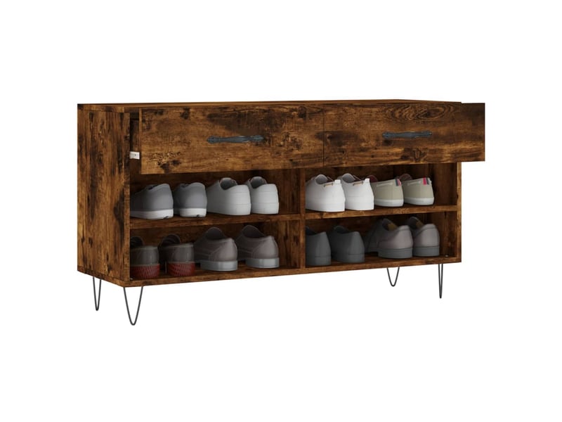  Banc à chaussures, meuble à chaussures chêne fumé 102x35x55 cm bois d'ingénierie shl7451  - Conforama D