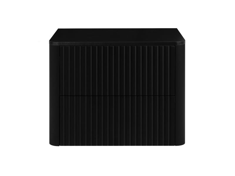  Plan de travail linea 60 cm noir mat pour meuble de salle de bain avec angles arrondis  - Conforama W