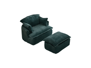 Fauteuil fixe <strong>STILVORA</strong> <strong></strong> Velours côtelé vert vendu A l'unité