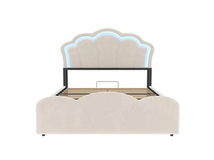 Lit coffre 140x200 cm <strong></strong> <strong></strong> coloris beige