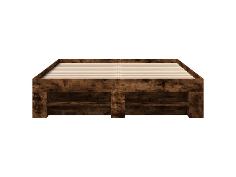  Lit double- lit adulte -  cadre de lit sans matelas chêne fumé 120x190 cm bois ingénierie  - Conforama D