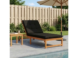 Coussin de transat, coussin pour bain de soleil gemert 100 % polyester noir 190 x 80 x 9 cm cf56174