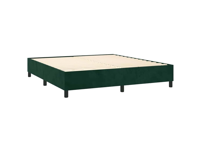  Lit double- lit adulte -  cadre de lit à lattes vert foncé 200x200 cm velours  - Conforama C