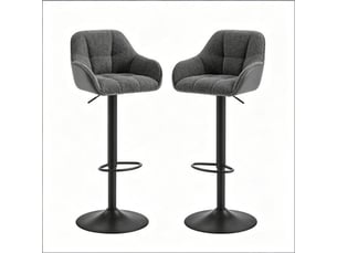 tabouret de bar assise réglable en hauteur - gris