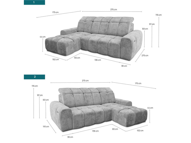 Canapé d'angle droit relax krabi avec coffre tissu kiara beige KRABI-M-KIA852-R - Conforama D