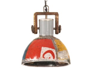 Lampe suspendue, suspension luminaire industrielle 25 w multicolore ronde 30 cm e27