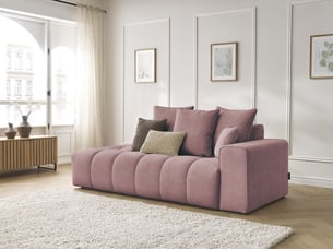 Canapé droit fixe BOBOCHIC MONT-BLANC 4 places Velours rose