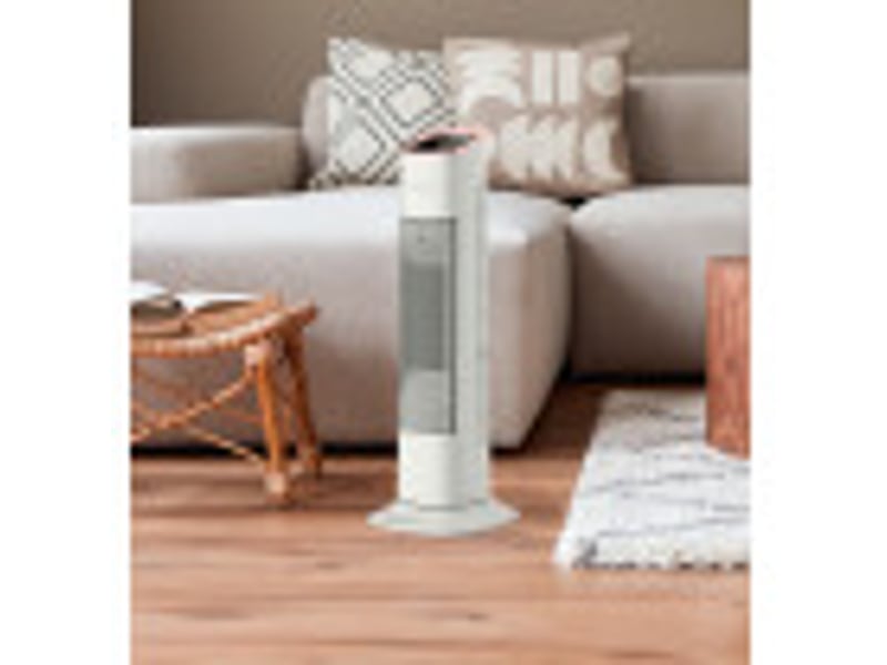  Chauffage soufflant céramique fabrilamp vertical 2000 w blanc et doré 62 x 23,5 x 23,5 cm 198322075 - Conforama D