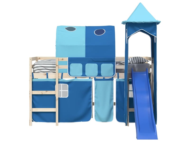 Rideaux pour lit mezzanine avec tunnel et tour bleu cf44934  - Conforama E