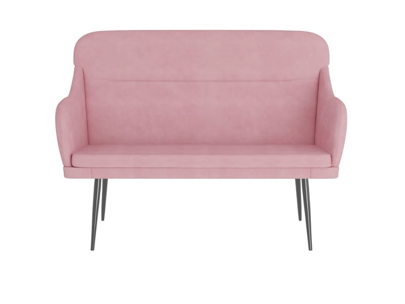  Banc chambre, banc de lit rose 110x76x80 cm velours  - Conforama C
