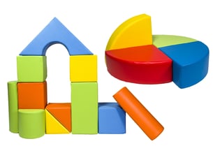 Set de 15 blocs en mousse pour le jeu mix 3