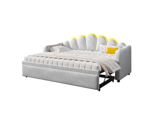 Lit gigogne 90x200 cm HOMVRA coloris gris