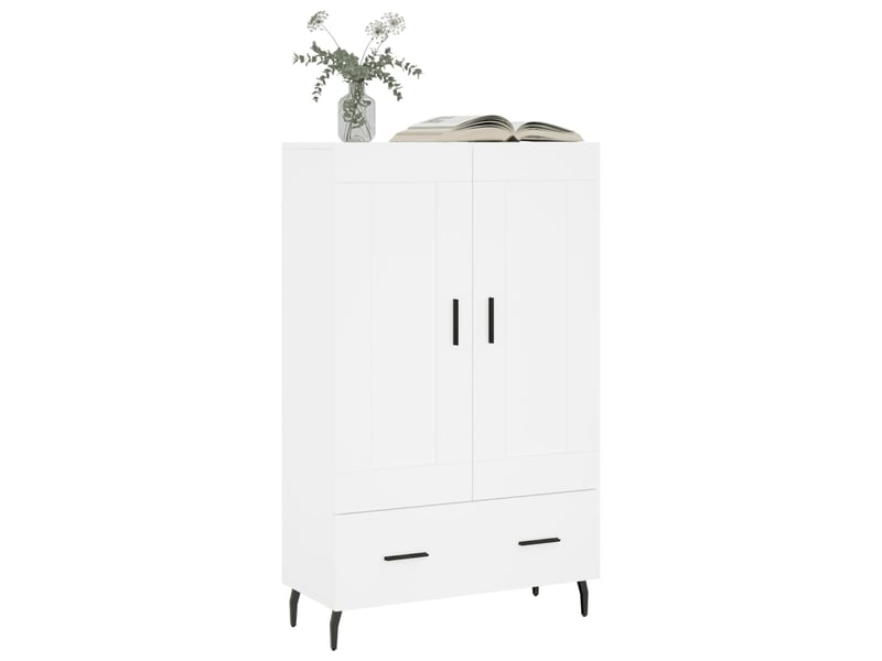  Buffet haut - bahut - meuble de rangement blanc 69,5x31x115 cm bois d'ingénierie  - Conforama C
