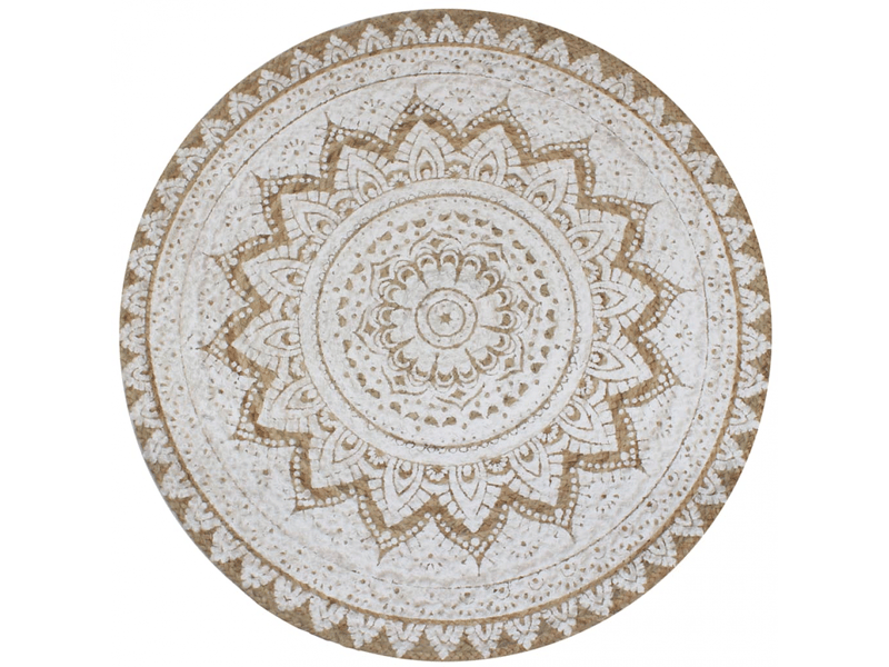  Tapis jute tressé imprimé 90 cm rond - comfortxl 245339 - Conforama A