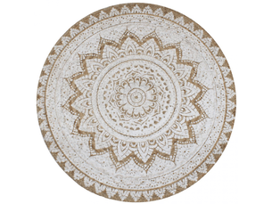 Tapis jute tressé imprimé 90 cm rond - comfortxl