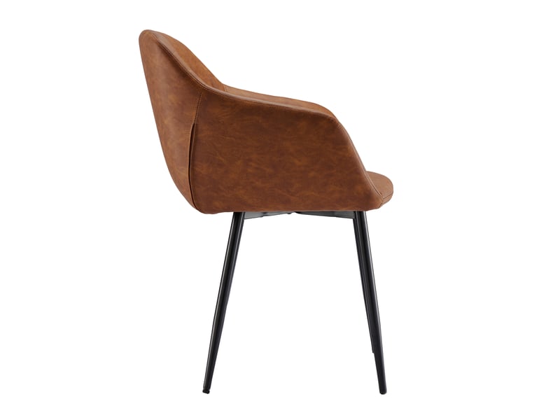  Lot de 2 chaises de salle à manger goeurvant 711 en similicuir et pieds en métal - marron JOD00711AAZ-2 - Conforama W