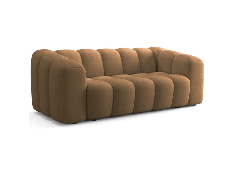 Canapé capitonné convertible 3 places en tissu chenille moka - ouverture express - belleville Belleville - Conforama E
