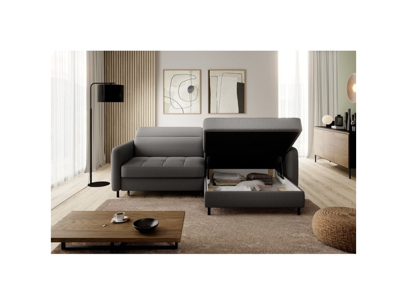  Canapé d'angle collection goumsi coloris gris foncé  - Conforama D