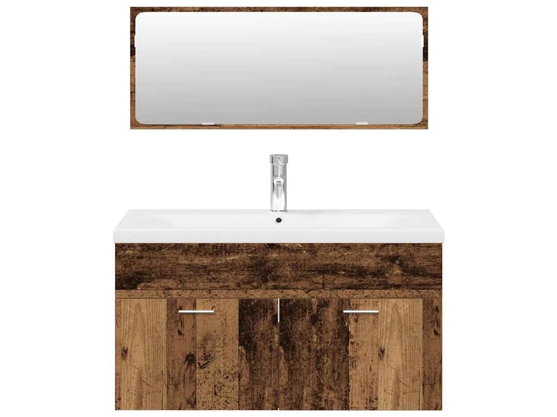  Ensemble de meubles salle de bain 3 pcs bois d'ingénierie cf63957  - Conforama D