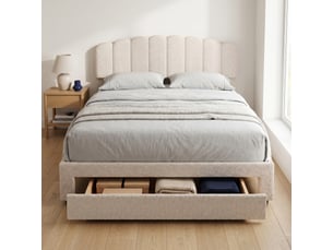 Lit avec rangement 140x200 cm Lonelyo coloris beige