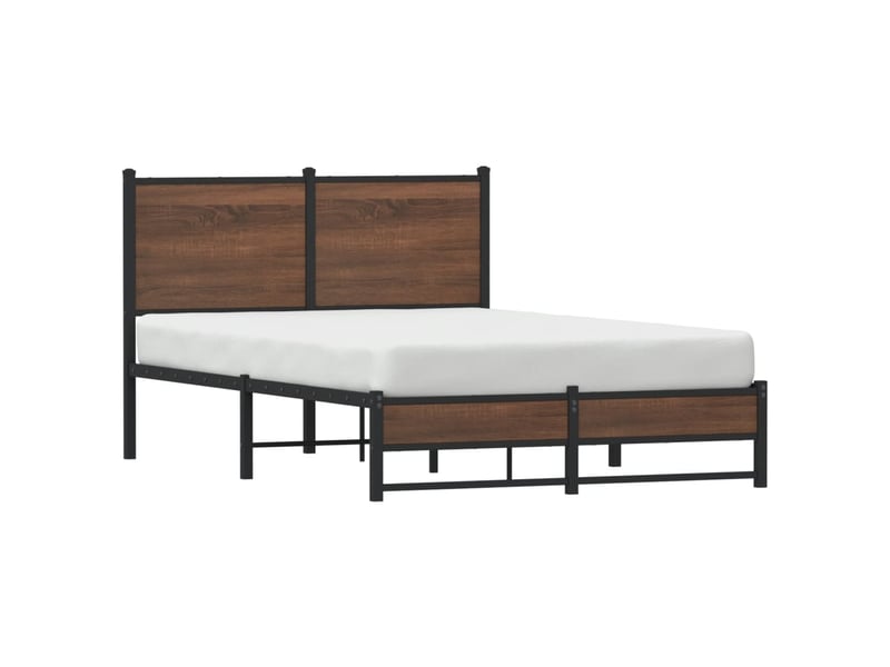 Lit double- lit adulte -  cadre de lit en métal sans matelas chêne marron 120x190 cm  - Conforama C