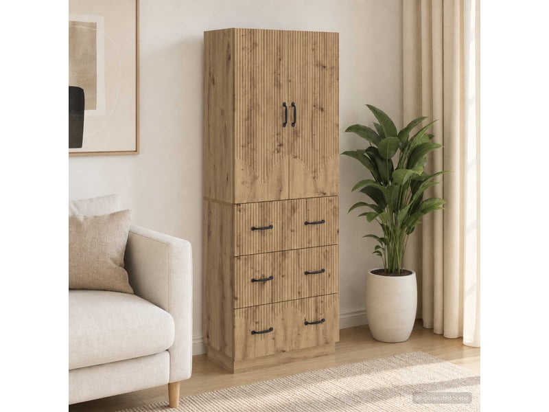  Ensemble de meubles 2 pcs, rangement de salon 66 x 34,5 x 87 cm bois d'ingénierie shl3386  - Conforama B