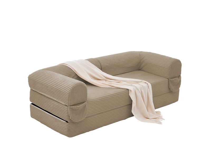  Canapé convertible, canapé-lit, en velours tricoté, pour salon, chambre, appartement, pour intérieur, 2 places  - Conforama E