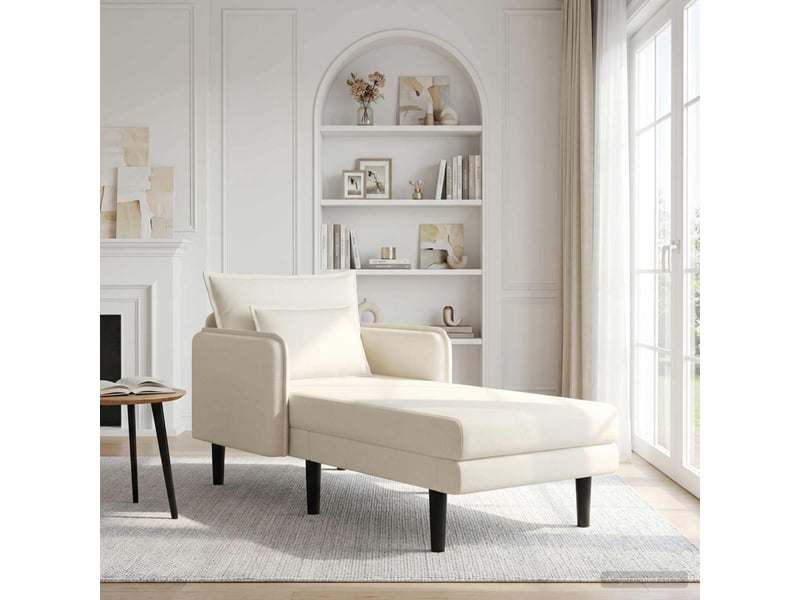  Vidaxl grande méridienne crème tissu en velours côtelé  - Conforama B